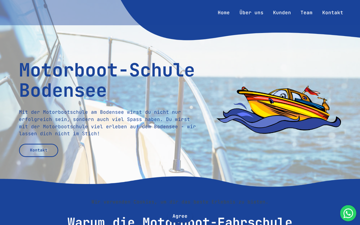 Die heutige Website der Motorbootfahrschule