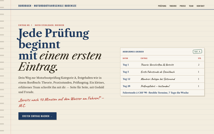Entwurf 6: Bordbuch